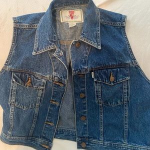 Levi Strauss Levi’s Jean Vest Jacket Button WPL 423 Jeans For Women Size Large.